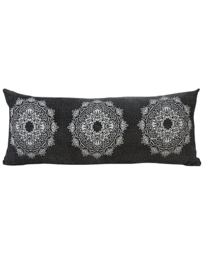 Lr Home Monica Bohemian Mandala Medallion Lumbar Throw Pillow In Black