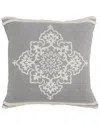 Lr Home Monica Diamond Medallion Throw Pillow With Tufted Border In Gray