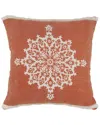 Lr Home Monica Mandala Medallion Throw Pillow With Tufted Border In Orange