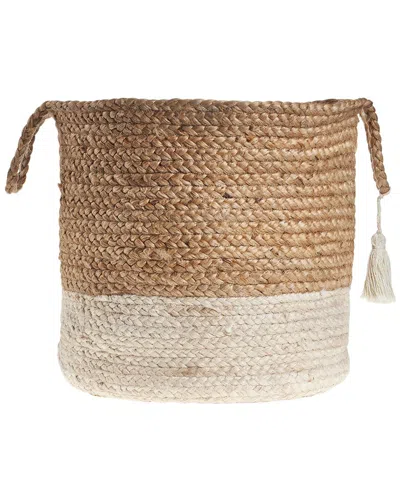 Lr Home Montego Natural Jute 17in Storage Basket In Tan