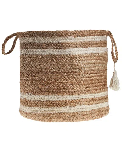 Lr Home Montego Natural Jute 19in Storage Basket In Tan