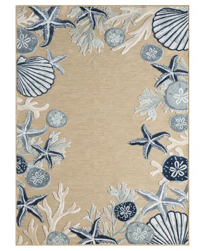 Lr Home Monu Ver-753 5' X 7' Area Rug In Natural Blue