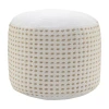 Lr Home Naples Handmade Jute Blend Medium Pouf Dots Ottoman In Sand