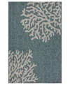 Lr Home Nassau Nass810b 5' X 7' Outdoor Area Rug In Blue,gray