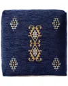 Lr Home Natalie Navy/mustard Bohemian Turkish Medallion Ultra-soft Pouf In Blue