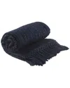 Lr Home Navy And Off-white Throw Blanket In Navy