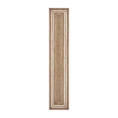 Lr Home Nora Bordered Table Runner In Brown