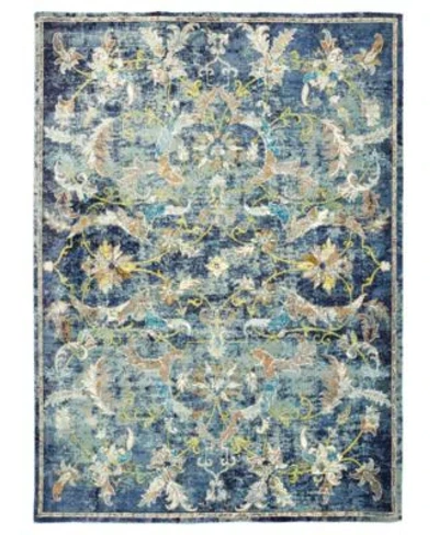 Lr Home Opulent Jacobean Area Rug In Blue,ivory