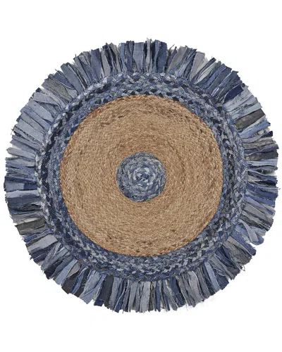 Lr Home Organic Jute Eco-friendly Area Rug In Blue