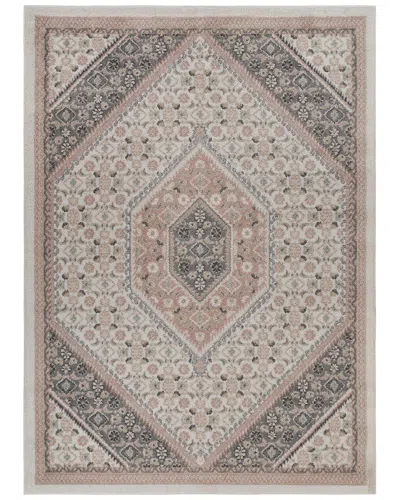 Lr Home Oriental Traditional Medallion Performance Area Rug In Neutral