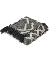 Lr Home Overtufted Geometric Black And White Throw Blanket In Black