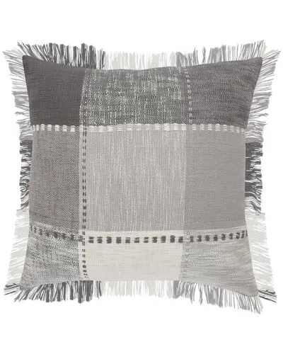 LR HOME LR HOME PATCHWORK PLAID FRINGE THROW PILLOW