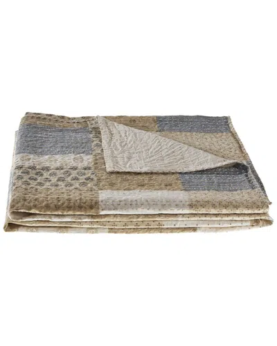 Lr Home Peach Cream Kantha Throw Blanket In Beige