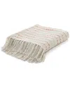 Lr Home Peach Shimmer Stripe Woven Throw Blanket With Fringe In Peach