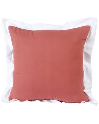 Lr Home Pink Brynn Bordered Flange Frame Throw Pillow In Red