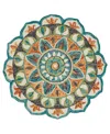 Lr Home Radiance Rdc54085 5'x5' Round Area Rug In Rust- Teal
