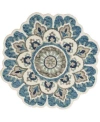 Lr Home Radiance Rdc54094 5'x5' Round Area Rug In Ivory-teal