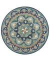 Lr Home Daisy Dia Floral Hand Tufted Indoor Round Area Rug In Blue