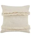 Lr Home Reena Beverly Fringed Solid Throw Pillow In White