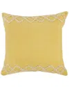 Lr Home Reena Geometric Bordered Solid Yellow Throw Pillow In Yellow