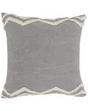 Lr Home Reena Soft Chevron Bordered Throw Pillow In Gray
