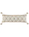Lr Home Reese Boho-chic Diamond Jute And Cotton Lumbar Thr In White