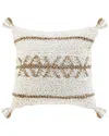 Lr Home Reese Boho-chic Geometric Throw Pillow In White