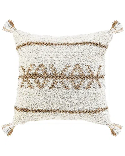 Lr Home Reese Boho-chic Geometric Throw Pillow In White