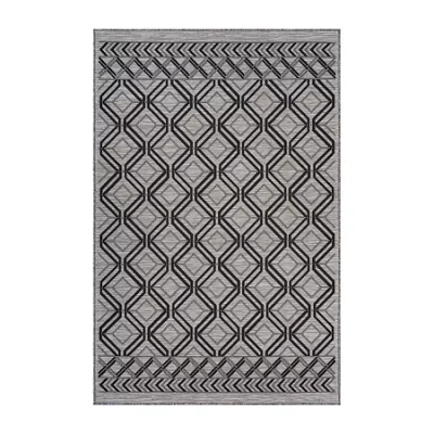 Lr Home Reese Geometric Daze Indoor Outdoor Rectangular Area Rug In Black