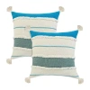 Lr Home Riv Stripe Set Square Throw Pillow In White