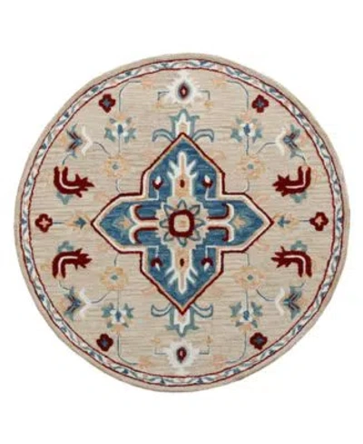 Lr Home Rochelle Rug 131 410 Round In Beige-blue