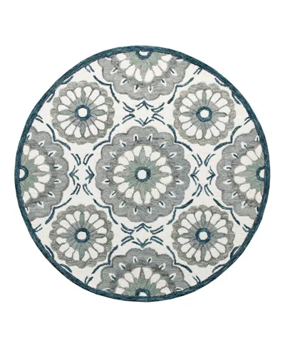 Lr Home Closeout!  Rochelle Rug-132 7'3"x7'3" Round Area Rug In Ivory-gray