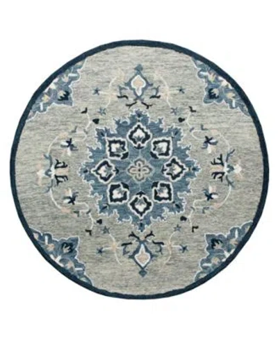 Lr Home Rochelle Rug 134 3 Round In Gray- Blue