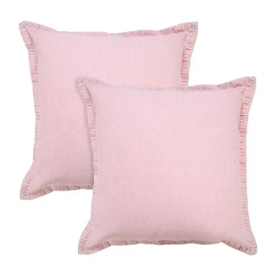 Lr Home Ron Solid Set Square Throw Pillow In Pink