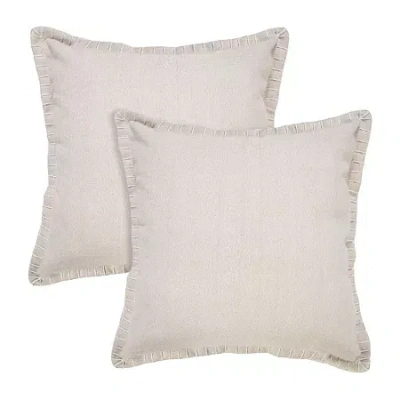 Lr Home Ron Solid Set Square Throw Pillow In White