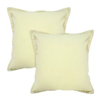 Lr Home Ron Solid Set Square Throw Pillow In Yellow