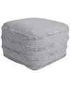 Lr Home Rory Grey Striped Hand-woven Ottoman Pouf In Grey