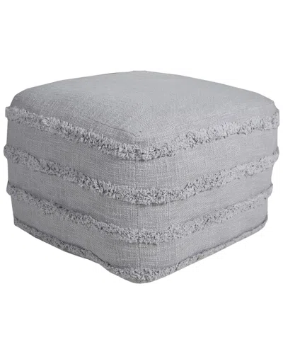 Lr Home Rory Grey Striped Hand-woven Ottoman Pouf
