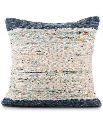 Lr Home Rosalie Handwoven Modern Abstract Throw Pillow In Blue