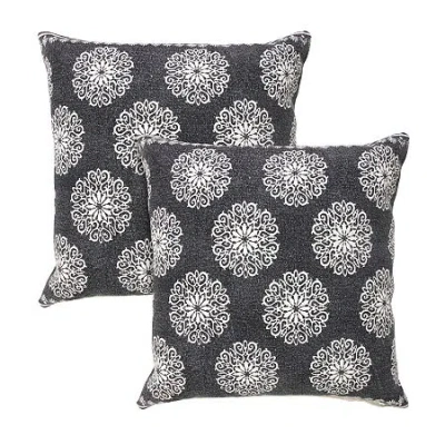 Lr Home Sac Border Set Square Throw Pillow In Black