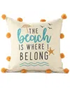 Lr Home Sancia The Beach Is Where I Belong Throw Pillow In Blue