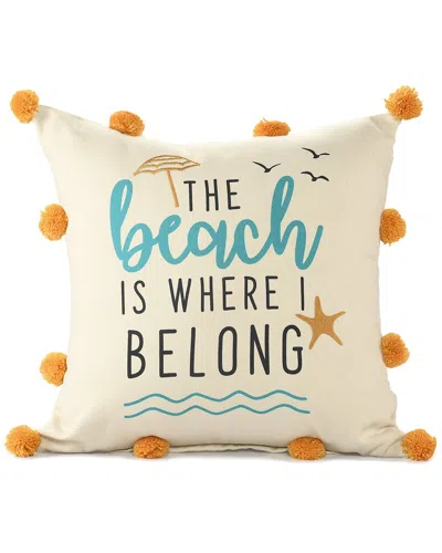 Lr Home Sancia The Beach Is Where I Belong Throw Pillow In Blue