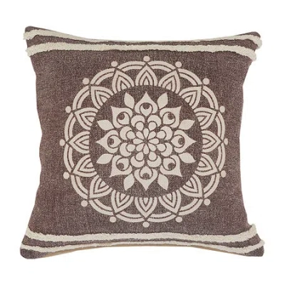 Lr Home Santy Abstract Square Throw Pillow In Brown