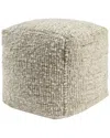 Lr Home Savanna Farmhouse Distressed Handmade Woven Pouf In Neutral