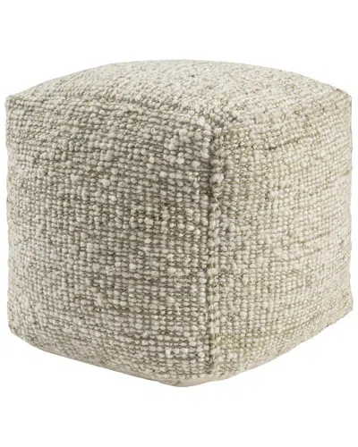 Lr Home Savanna Farmhouse Distressed Handmade Woven Pouf In Neutral