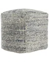 Lr Home Savanna Farmhouse Distressed Handmade Woven Pouf In Green