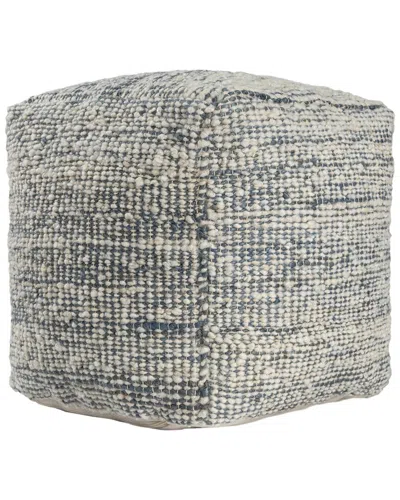 Lr Home Savanna Farmhouse Distressed Handmade Woven Pouf In Green