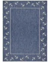 Lr Home Samantha Nautical Anchor Border Indoor Outdoor Rectangular Area Rug In Navy