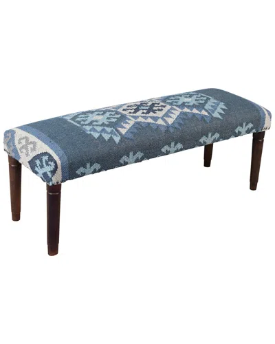 Lr Home Sedona Traditional Geometric Handmade Accent Bench In Gray