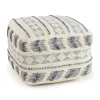 Lr Home Seraphina Handmade Wool Blend Medium Pouf Striped Ottoman In Blue